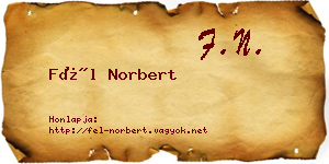 Fél Norbert névjegykártya